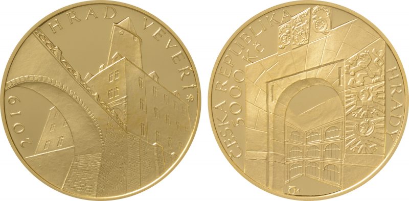 8. zlatá pamětní mince edice Hrady –  cyklus zlatých mincí České národní banky (foto: archiv ČNB)