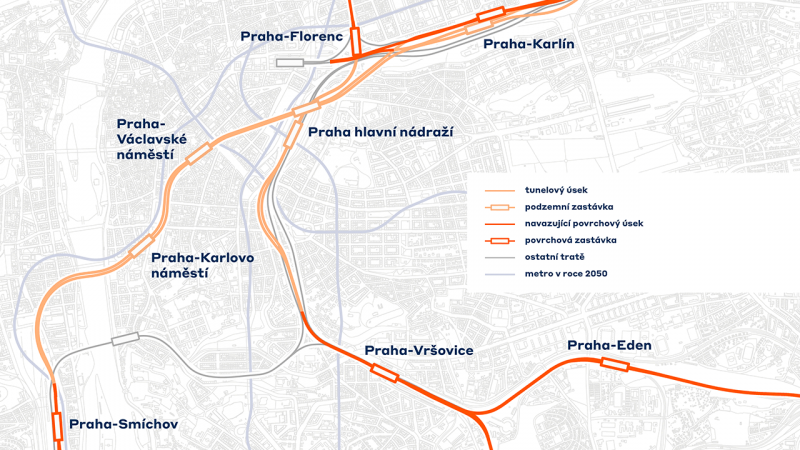 Studie proveditelnosti železničního uzlu Praha včetně rychlých spojení získalo ohodnocení odborné i laické