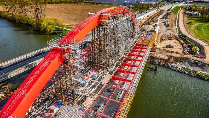 Dálniční most u Napajedel na Zlínsku ve fázi výstavby. Foto: Ing. Ondřej Kubíček, hlavní stavbyvedoucí