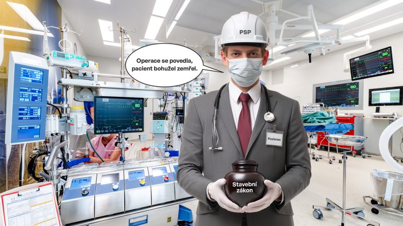 Zatímco autorizovaní inženýři projektují a staví nemocnice, kde se zachraňují lidské životy, zákonodárci se snaží svými legislativními iniciativami pohřbít stavebnictví. Na pozadí je nový operační sál v Masarykově nemocnici v Ústí nad Labem